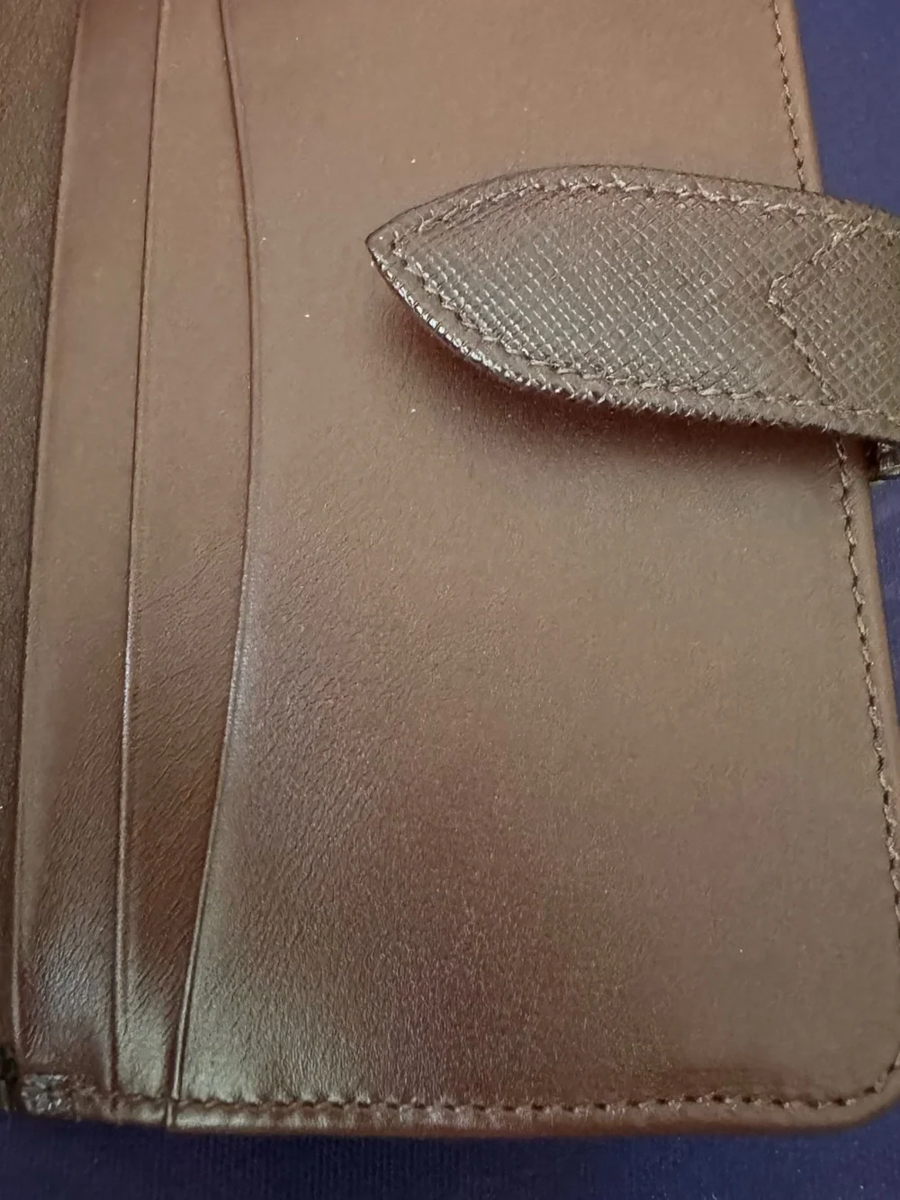 Coach Brown Textured Leather Snap Wallet